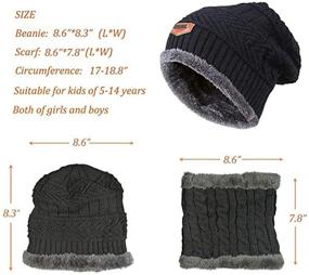 img 3 attached to Slouchy Circle Winter Beanie for Girls & Boys - Optimized Accessories for Cold Weather