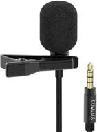 🎙️ cubilux 3.5mm lavalier lapel mic: high-quality mic for interviews, youtube, and vlogs. compatible with iphone, samsung, pixel, moto android smartphones & tablets. 5 ft cable. logo