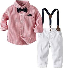 img 4 attached to Gentleman Boys' Clothing Set with Moyikiss Studio Clothes Suspender