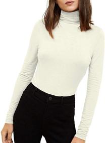 img 4 attached to GUBUYI Turtleneck T Shirts Stretchy Pullover Women's Clothing