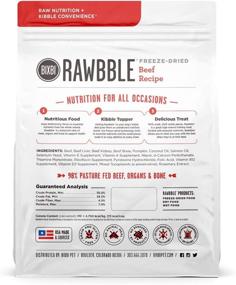 img 2 attached to 🐶 BIXBI Rawbble Freeze Dried Beef Dog Food, 26 oz - High Protein, No Fillers - Convenient Raw Meal, Treat, or Topper for Dogs - USA Made in Small Batches