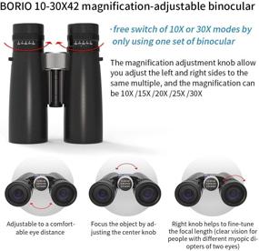 img 1 attached to Borio HD 10-30X42 Zoom Roof Prism Binoculars for Adults with Universal Phone Adapter – Ideal for Bird Watching, Travel, Stargazing, Hunting, Concerts, and Sports