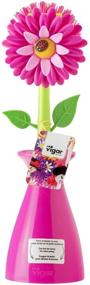 img 2 attached to 🌸 Vigar Flower Power 3-Piece Dishwashing Set with Dish Brush, Sponge, and Latex Dishwashing Gloves, Featuring Fun Floral Accents in Pink and Green
