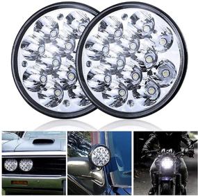 img 4 attached to 🚛 135mm Round LED Headlights for Unity Spotlight: Chrome Offroad Truck Flood Work Light Replacement Sealed Beam H5001 | Tractor Kit (2Pcs)
