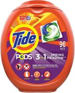 🌼 tide pods high efficiency laundry detergent soap, spring meadow scent, 96 count logo