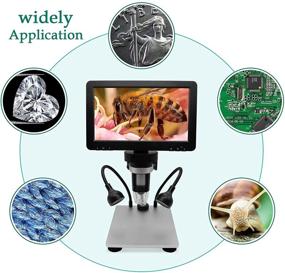 img 1 attached to 🔎 High Definition 7 inch LCD Screen Digital USB Microscope with 32G TF Card - Micsci 1200X Magnification, 12MP 1080P Handheld Camera Video Recorder, Rechargeable Battery, Wired Remote Control - Ideal for Coins, PCBs, Soldering, Circuit Board Examination