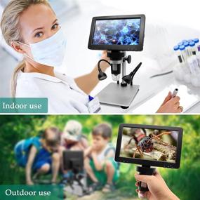 img 3 attached to 🔎 High Definition 7 inch LCD Screen Digital USB Microscope with 32G TF Card - Micsci 1200X Magnification, 12MP 1080P Handheld Camera Video Recorder, Rechargeable Battery, Wired Remote Control - Ideal for Coins, PCBs, Soldering, Circuit Board Examination