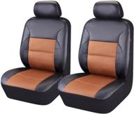 enhance your car's style and protection: car pass 6 pieces universal two front leather car seat covers set in balck and khaki logo