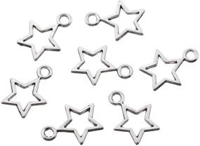 img 2 attached to Wholesale 100pcs Antique Silver Plated Star Pentagram Charms Pendant for DIY Bracelets and Necklaces - 22mmx16mm (A278) Jewelry Making Craft Supplies