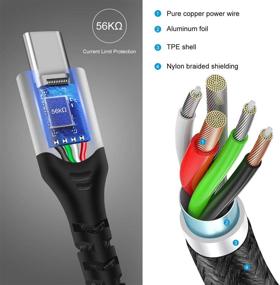 img 1 attached to ⚡ Быстрая зарядка USB C короткие кабели - 1 фут, 3 штуки оплетенных зарядных шнуров для Samsung Galaxy S21 Ultra, Note 20, S10 Plus, Nexus, OnePlus, Huawei