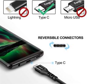 img 3 attached to ⚡ Быстрая зарядка USB C короткие кабели - 1 фут, 3 штуки оплетенных зарядных шнуров для Samsung Galaxy S21 Ultra, Note 20, S10 Plus, Nexus, OnePlus, Huawei