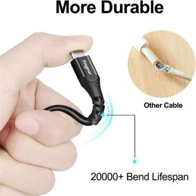 img 2 attached to ⚡ Быстрая зарядка USB C короткие кабели - 1 фут, 3 штуки оплетенных зарядных шнуров для Samsung Galaxy S21 Ultra, Note 20, S10 Plus, Nexus, OnePlus, Huawei