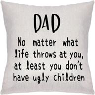 👼 angelra throw pillow covers: unique dad birthday gifts for father's day - ideas for dad, mama, grandma, papa, nana - celebrate the unconditional love of a father with 'dad no matter what' and ugly children логотип