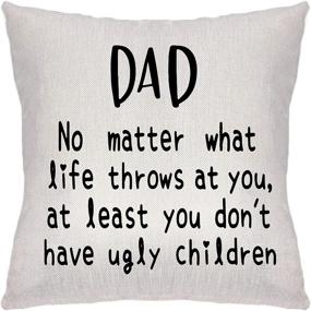 img 4 attached to 👼 Angelra Throw Pillow Covers: Unique Dad Birthday Gifts for Father's Day - Ideas for Dad, Mama, Grandma, Papa, Nana - Celebrate the Unconditional Love of a Father with 'Dad No Matter What' and Ugly Children