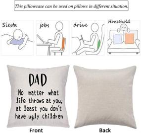 img 3 attached to 👼 Angelra Throw Pillow Covers: Unique Dad Birthday Gifts for Father's Day - Ideas for Dad, Mama, Grandma, Papa, Nana - Celebrate the Unconditional Love of a Father with 'Dad No Matter What' and Ugly Children