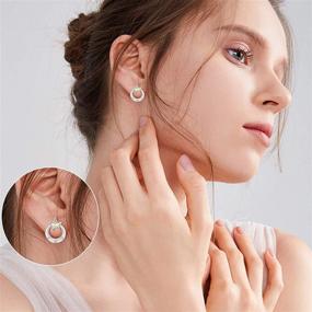 img 2 attached to 💎 Sterling Silver Crystal Earrings: Delicate Jewelry for Girls