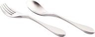🍴 knork original flatware utensils stainless steel child cutlery set - perfect for kids, silver brushed matte finish logo