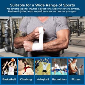 img 2 attached to 🏋️ Latex-Free Athletic Sports Tapes: Non-Sticky Residue, 8 Rolls, 1.5X 10 Yards, Easy Tear Zigzag Edge, Gentle on Skin – Trusted by Pro Athletes and Coaches