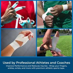 img 1 attached to 🏋️ Latex-Free Athletic Sports Tapes: Non-Sticky Residue, 8 Rolls, 1.5X 10 Yards, Easy Tear Zigzag Edge, Gentle on Skin – Trusted by Pro Athletes and Coaches