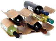 🍷 lily's home oak countertop wave wine rack - elegant and modern tabletop wine storage for 11 bottles логотип