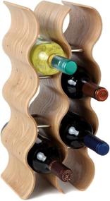 img 2 attached to 🍷 Lily's Home Oak Countertop Wave Wine Rack - Elegant and Modern Tabletop Wine Storage for 11 Bottles