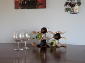 img 3 attached to 🍷 Lily's Home Oak Countertop Wave Wine Rack - Elegant and Modern Tabletop Wine Storage for 11 Bottles