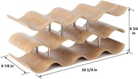 img 1 attached to 🍷 Lily's Home Oak Countertop Wave Wine Rack - Elegant and Modern Tabletop Wine Storage for 11 Bottles