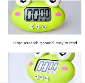 img 3 attached to LVGADR Cute Cartoon Animal Kitchen Timer - Magnetic Digital Countdown Timer for Cooking & Baking with Large LCD Display and Hangable Design (Frog Design)