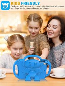 img 2 attached to 📱 SUPLIK Kids Case for iPad 5th/6th Generation (9.7 inch, 2017/2018), iPad Air 1 & Air 2 & Pro 9.7 Protective Case with Shoulder Strap Handle Stand for iPad 5/6 & iPad Air 1st/2nd Gen, Blue+Enhanced SEO