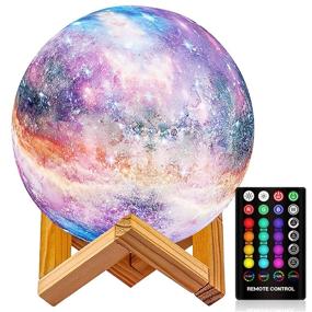 img 4 attached to 🌕 LOGROTATE 16 Colors Galaxy Moon Lamp with Remote Control - Perfect Night Light for Kids and Family Gifts (4.8 inch)