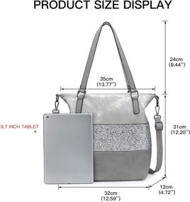 img 3 attached to 🌟 Stunning HARRELSA Sequin Crossbody Purse: Chic Faux Leather Tote with Zipper, Large Size & Removable Strap