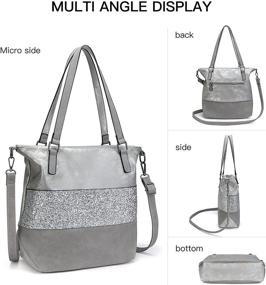 img 1 attached to 🌟 Stunning HARRELSA Sequin Crossbody Purse: Chic Faux Leather Tote with Zipper, Large Size & Removable Strap