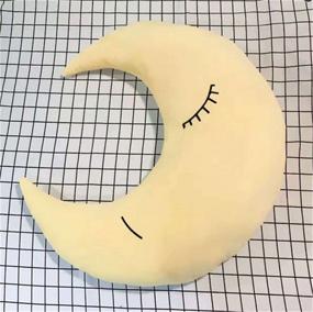 img 3 attached to 🌙 Crescent Moon Shaped Stuffed Toy Throw Pillow Cushion - Office Sofa Couch Car Seat Home Decorative Nursing Pillow (Yellow, 40CM/15.75 Inches)