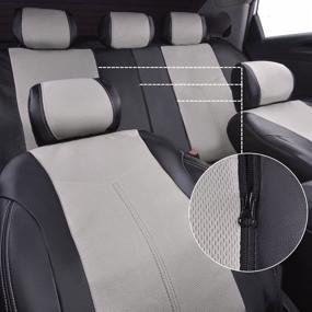 img 3 attached to 🚗 Car Pass AIR Fresh Universal Fit Car Seat Covers 11 PCS Full Set - Airbag Compatible, Black with Light Gray - Enhance Your Car's Interior with Freshness