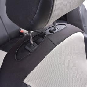 img 2 attached to 🚗 Car Pass AIR Fresh Universal Fit Car Seat Covers 11 PCS Full Set - Airbag Compatible, Black with Light Gray - Enhance Your Car's Interior with Freshness