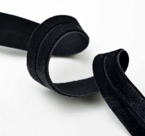 img 1 attached to 🖤 Black 4-Yards 15mm Velvet Elastic Stretch Ribbon Trim, Stretchy Elastic Band, SP-2287