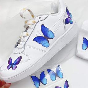 img 1 attached to 🦋 Lemonadeus Butterfly Decal Patches: Custom Nike Air Force 1/Vans/Stickers Kit for DIY Hand Painted Sneakers – Design Your Own Shoes (Set of 6, Purple)