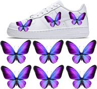 🦋 lemonadeus butterfly decal patches: custom nike air force 1/vans/stickers kit for diy hand painted sneakers – design your own shoes (set of 6, purple) logo