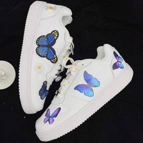 img 2 attached to 🦋 Lemonadeus Butterfly Decal Patches: Custom Nike Air Force 1/Vans/Stickers Kit for DIY Hand Painted Sneakers – Design Your Own Shoes (Set of 6, Purple)