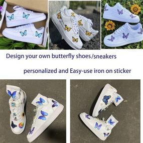 img 3 attached to 🦋 Lemonadeus Butterfly Decal Patches: Custom Nike Air Force 1/Vans/Stickers Kit for DIY Hand Painted Sneakers – Design Your Own Shoes (Set of 6, Purple)