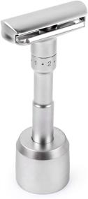 img 4 attached to 🪒 QSHAVE Brushed Aluminum Alloy Adjustable Safety Razor Stand - Solo Base for Easy Razor Storage (Razor not Included)