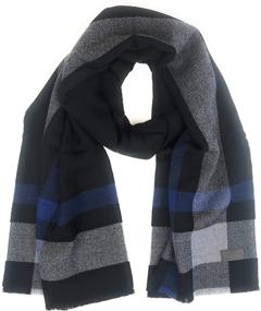 img 2 attached to 🧣 Hickey Freeman Merino Patterned Scarf: Elevate Your Style with Men's Accessories