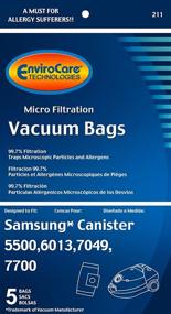 img 1 attached to 🧹 EnviroCare Replacement Micro Filtration Vacuum Bags for Samsung Canisters 5500,6013,7049,7700, 5 Pack - High-Quality Filtration Solution for Your Samsung Canister Vacuum