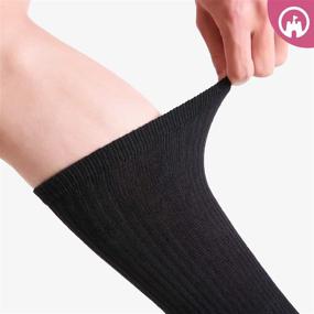 img 2 attached to Women's Cotton Calf Crew Socks 6 Pack - Thick Cushion Athletic Long Socks for Running & Everyday Wear, Sizes 6-8/8-10/10-13