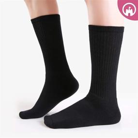 img 1 attached to Women's Cotton Calf Crew Socks 6 Pack - Thick Cushion Athletic Long Socks for Running & Everyday Wear, Sizes 6-8/8-10/10-13