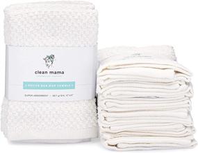 img 2 attached to 🧼 CLEAN MAMA Small Bar Mop Cleaning Towels, White, Bundle of 12, High-Quality 100% Cotton Kitchen Utility Towels