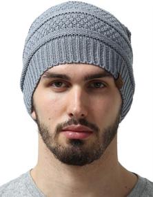 img 2 attached to 🧢 Oversized Slouchy Winter Beanie Knit Hats for Men & Women - Long Slouch Beanie Cap - Warm & Soft Cold Weather Toboggan Caps