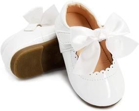 img 1 attached to 👠 Adorable Toddler Baby Girl Ballet Flats for Special Occasions: Soft Sole Mary Jane Crib Princess Shoes