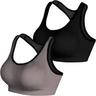 🏋️ emy women's space dye racerback sports bra - pack of 1, 2, 3, or 5 - removable pads for yoga, running, fitness, workout logo