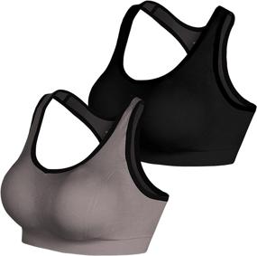 img 4 attached to 🏋️ EMY Women's Space Dye Racerback Sports Bra - Pack of 1, 2, 3, or 5 - Removable Pads for Yoga, Running, Fitness, Workout